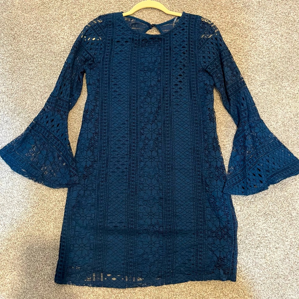 Blue lace dress